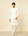 Warm White Imperial Jaal Patterned Jacket image number 2